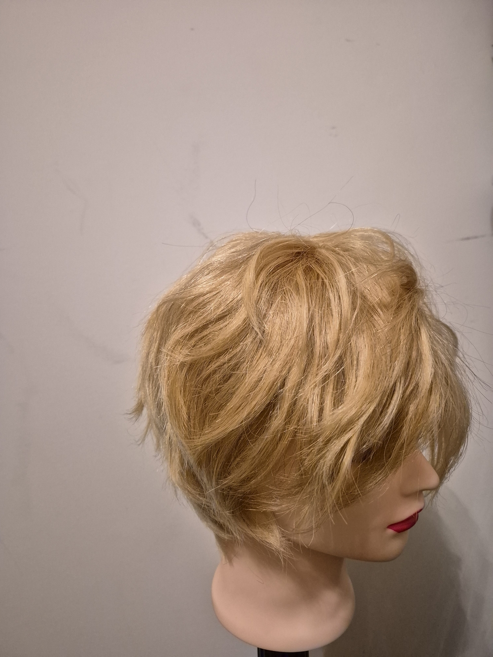Short Layered Women's Wig - Blonde Human Hair